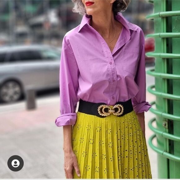 Zara open work embroidered pleated skirt - Picture 2 of 7